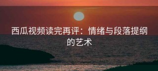西瓜视频读完再评：情绪与段落提纲的艺术
