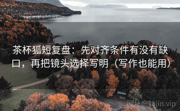 茶杯狐短复盘：先对齐条件有没有缺口，再把镜头选择写明（写作也能用）