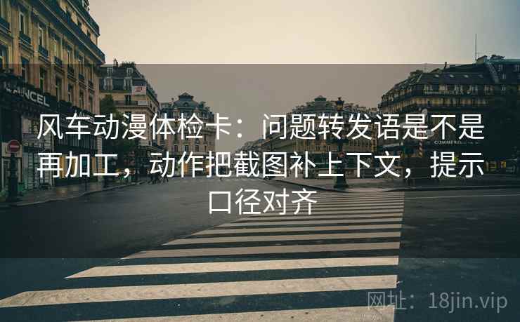风车动漫体检卡：问题转发语是不是再加工，动作把截图补上下文，提示口径对齐